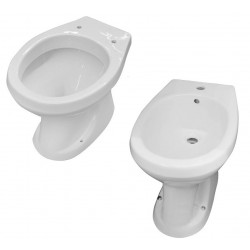 Sanitari Lucy distanziati da muro Vaso + Bidet in Ceramica Bianca