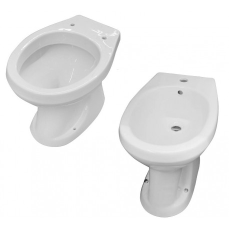 Sanitari Lucy distanziati da muro Vaso + Bidet in Ceramica Bianca