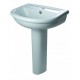 Lavabo Artic con colonna in ceramica 56x44,5 cm bianco monoforo