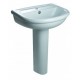 Lavabo Tre Fori Artic con colonna in ceramica 56x44,5 cm bianco