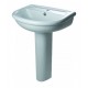 Lavabo Tre Fori Artic con colonna in ceramica 56x44,5 cm bianco