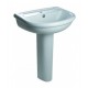 Lavabo Monoforo Elios con colonna in ceramica 56x44,5 cm bianco Azzurra