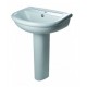 Lavabo Monoforo Elios con colonna in ceramica 56x44,5 cm bianco Azzurra