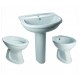 Sanitari Bagno Tradizionali Artic distanziati da muro Vaso + Bidet e Lavabo con colonna in Ceramica Bianca