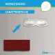 Mobile bagno doppio lavabo Sting rosso lucido sospeso 140 cm con specchio lampada retroilluminato led e altoparlante bluetooth