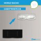 Mobile bagno doppio lavabo Sting Nero lucido sospeso 140 cm con specchio lampada retroilluminato led e altoparlante bluetooth