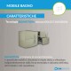 Mobile bagno doppio lavabo Sting Grigio Natura sospeso 140 cm con specchio lampada retroilluminato led e altoparlante bluetooth