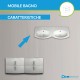 Mobile bagno doppio lavabo Sting Nero lucido sospeso 140 cm con specchio lampada retroilluminato led e altoparlante bluetooth