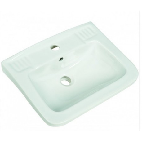 Lavabo sospeso in ceramica 45x36 cm colore bianco lucido rettangolare