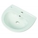 Lavabo tondo sospeso in ceramica 45x36 cm colore bianco lucido