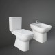 Vaso monoblocco distanziato da parete in ceramica con cassetta + bidet filomuro Origin Rak