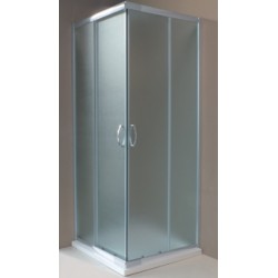 Box Doccia Angolare in Cristallo Stampato 4 mm Profilo Cromo Altezza 190 cm Art. H42