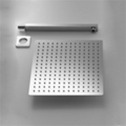 Set Doccia Quadrato con Soffione 30X30 cm + Braccio Doccia  in acciaio inox Aisi 316 Spazzolato