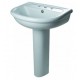 Lavabo Tre Fori Elios con colonna in ceramica 56x44,5 cm bianco Azzurra