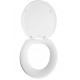 Sedile wc universale in legno verniciato bianco larghezza 37 cm