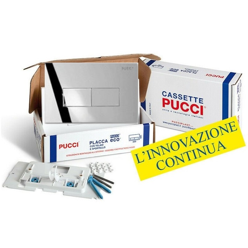 Placca linea bianca 2 pulsanti per cassetta incasso Pucci Eco 80130560