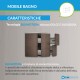 Mobile da bagno Eden 90 cm rovere scuro curvo sospeso + specchio con lampada led + altoparlante bluetooth