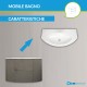 Mobile da bagno Eden 90 cm grigio talpa curvo sospeso + specchio con lampada led + altoparlante bluetooth