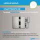 Mobile da bagno Eden 90 cm bianco frassino curvo sospeso + specchio con lampada led + altoparlante bluetooth