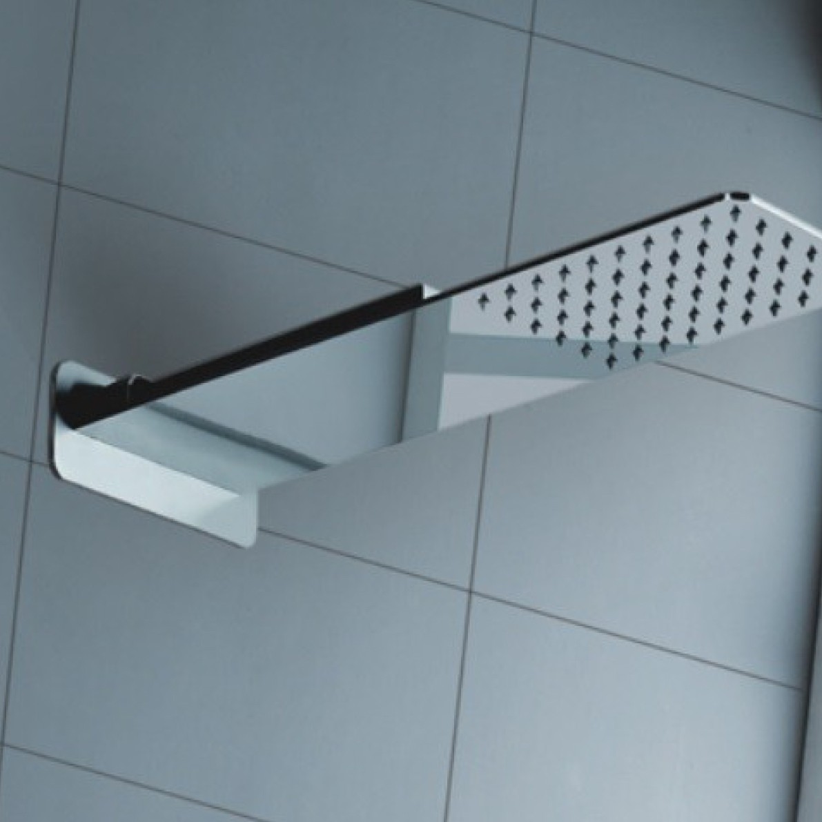 GGStudy Soffione Doccia Quadrato Ad Alta Pressione 40.6x40.6 Cm, Oro Spazzolato, Acciaio Inox 304 Con Ugelli Silicone - 5