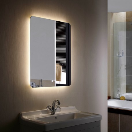 Su Misura Specchio da Bagno Filo Lucido con angoli arrotondati Retroilluminate led 20W art. spe121