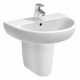 Lavabo sospeso con semicolonna in ceramica cm 65 monoforo linea Selnova Pro Pozzi Ginori