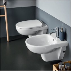 Sanitari Sospesi Pozzi Ginori Selnova 3 Pro in ceramica wc con scarico a parete + bidet e copriwc