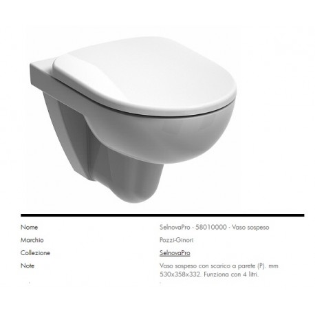 WC-Sitz Für POZZI GINORI SELNOVA 3 – Weiß, Thermo-Kunststoff, Softclose Oder Normal, Edelstahlscharniere
