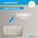 Mobile da bagno Eden 120 cm grigio natura curvo sospeso + specchio con lampada led + altoparlante bluetooth