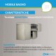 Mobile da bagno Eden 120 cm grigio natura curvo sospeso + specchio con lampada led + altoparlante bluetooth