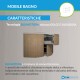 Mobile da bagno Eden 120 cm rovere tabacco curvo sospeso + specchio con lampada led + altoparlante bluetooth