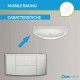 Mobile da bagno Eden 120 cm bianco frassino curvo sospeso + specchio con lampada led + altoparlante bluetooth