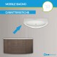 Mobile da bagno Eden 120 cm rovere scuro curvo sospeso + specchio con lampada led + altoparlante bluetooth