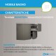 Mobile da bagno Eden 120 cm grigio talpa curvo sospeso + specchio con lampada led + altoparlante bluetooth