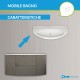 Mobile da bagno Eden 120 cm grigio talpa curvo sospeso + specchio con lampada led + altoparlante bluetooth