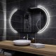 Specchio da Bagno a Forma Ovale con Disegno Sabbiato Retroilluminato led 20W art. spe521