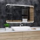 Specchio da Bagno con Angoli Arrotondati Altoparlante Bluetooth e Cornice Sabbiata Retroilluminata led 20W art. spe201