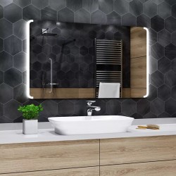 Specchio da Bagno Filo Lucido con Disegno Sabbiato Retroilluminato led 20W art. spe539