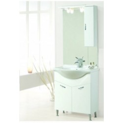 Mobile da bagno Gemma da 75 cm bianco con specchio ad illuminazione led