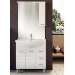 Mobile da bagno Arianna da 85 cm bianco con specchio ad illuminazione led