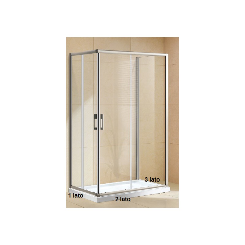 Box doccia da centro stanza ad u cristallo 6 mm (cod.p35 ... Box doccia 70x100 vetri satinato o serigrafati