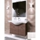 Mobile bagno sospeso Anice da 80 cm bianco frassinato con lavabo, specchio e applique integrata