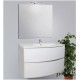 Mobile bagno sospeso Gioia da 90 cm con lavabo, specchio e applique integrata in finitura Bianca