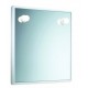 Specchio Decorativo Con Cornice in resina termoplastica bianca L.55xH.45 cm con 2 luci