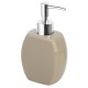 Dispenser sapone in ceramica tortora con erogatore cromato