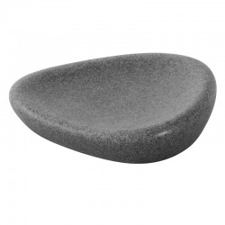 Porta sapone da appoggio in poliresina effetto pietra colore grigio