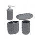 Set bagno 4 accessori in ceramica grigia Linea Florida