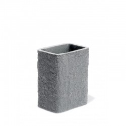 Porta spazzolino da appoggio grigio effetto pietra in resina e sabbia