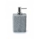Dispenser grigio da appoggio in resina e sabbia con erogatore in termoidurente cromato effetto pietra
