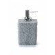 Dispenser grigio da appoggio in resina e sabbia con erogatore in termoindurente cromato effetto pietra